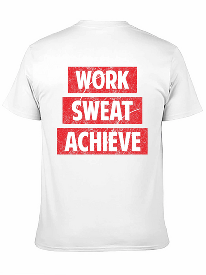 Work Sweat Achieve Black Graphic T-Shirt