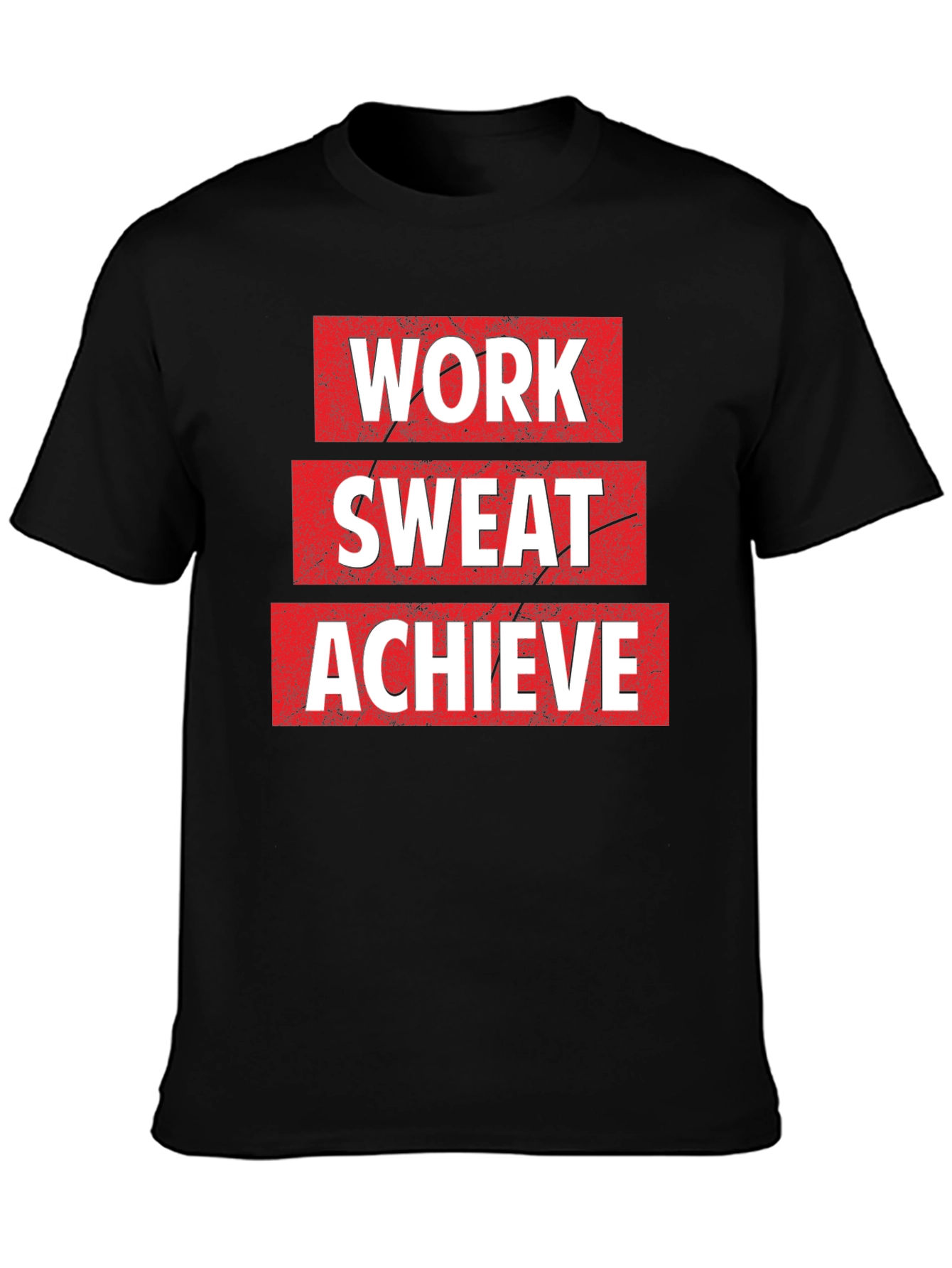 Work Sweat Achieve Black Graphic T-Shirt