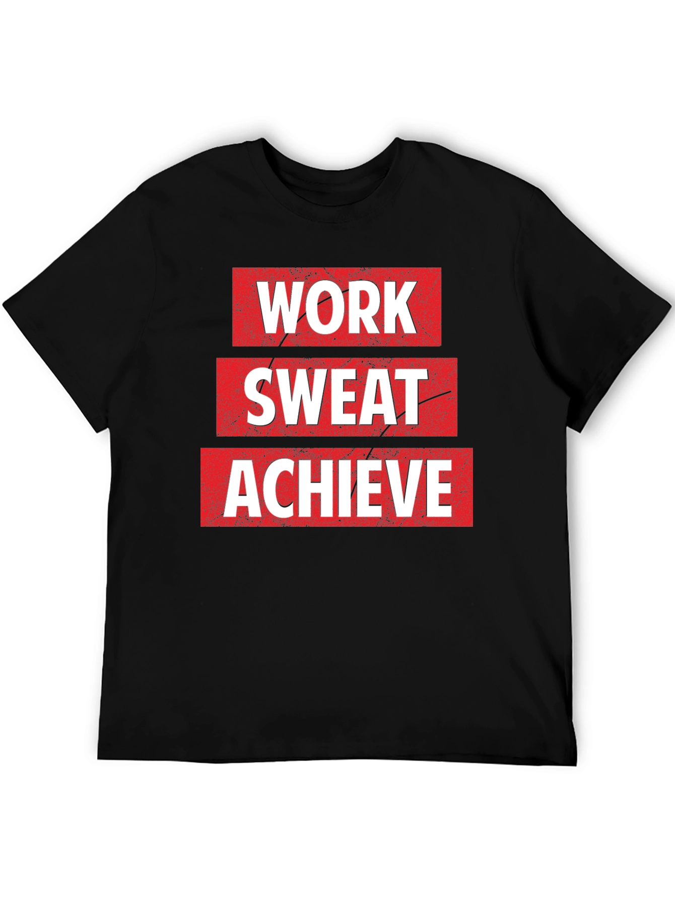 Work Sweat Achieve Black Graphic T-Shirt