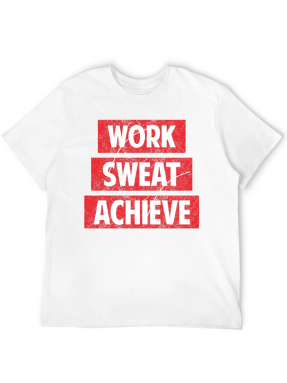 Work Sweat Achieve Black Graphic T-Shirt