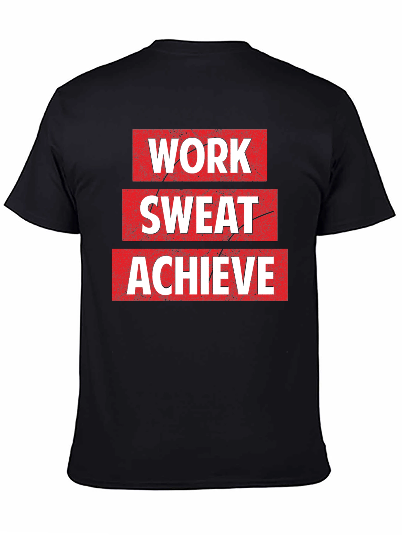 Work Sweat Achieve Black Graphic T-Shirt