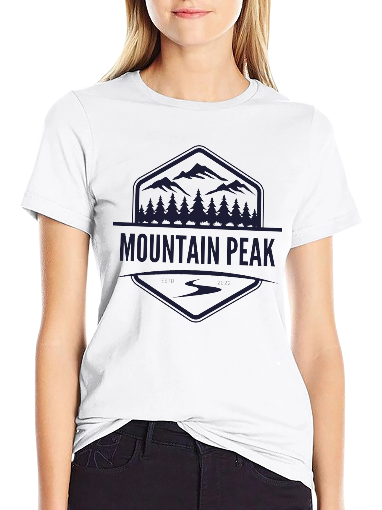 Mountain Peak Graphic Black Tee - Adventure Ready