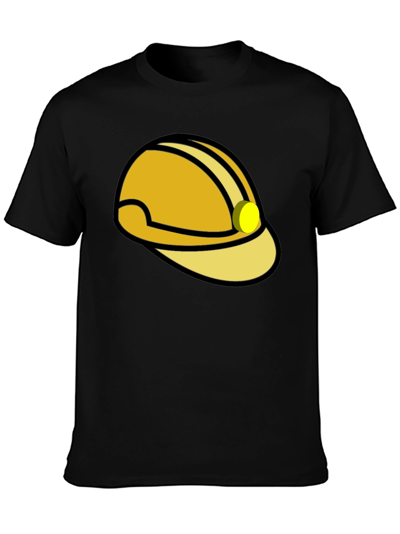 Construction Hard Hat Graphic T-Shirt - Black