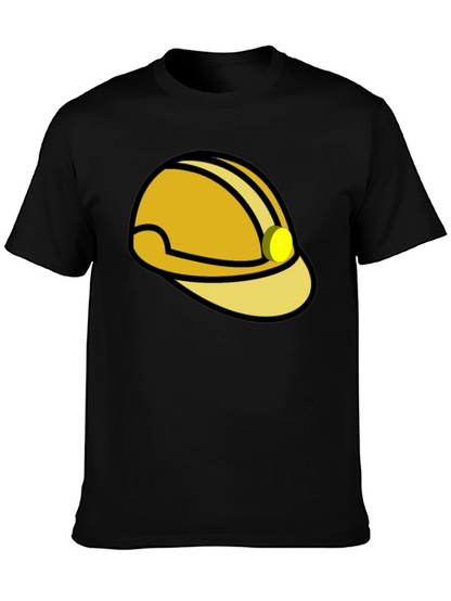 Construction Hard Hat Graphic T-Shirt - Black