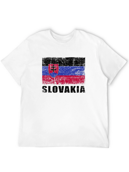 Slovakia Flag T-Shirt - Black Graphic Tee