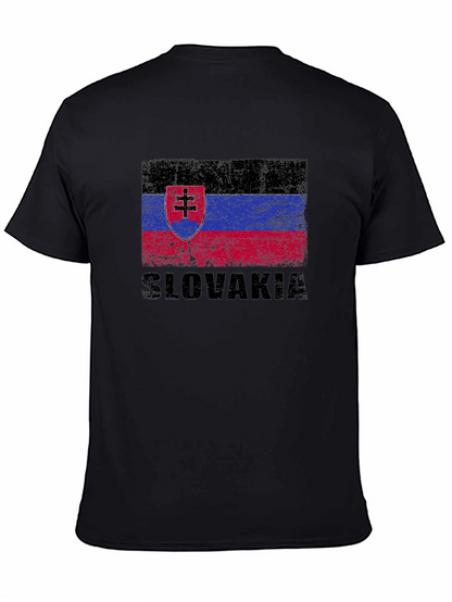Slovakia Flag T-Shirt - Black Graphic Tee