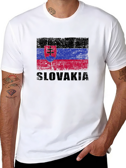 Slovakia Flag T-Shirt - Black Graphic Tee