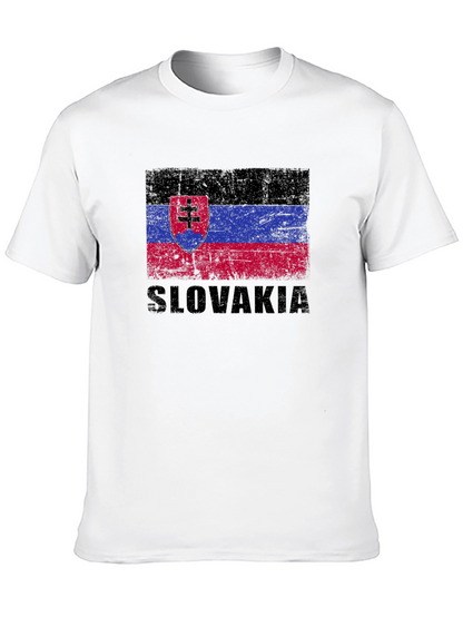 Slovakia Flag T-Shirt - Black Graphic Tee