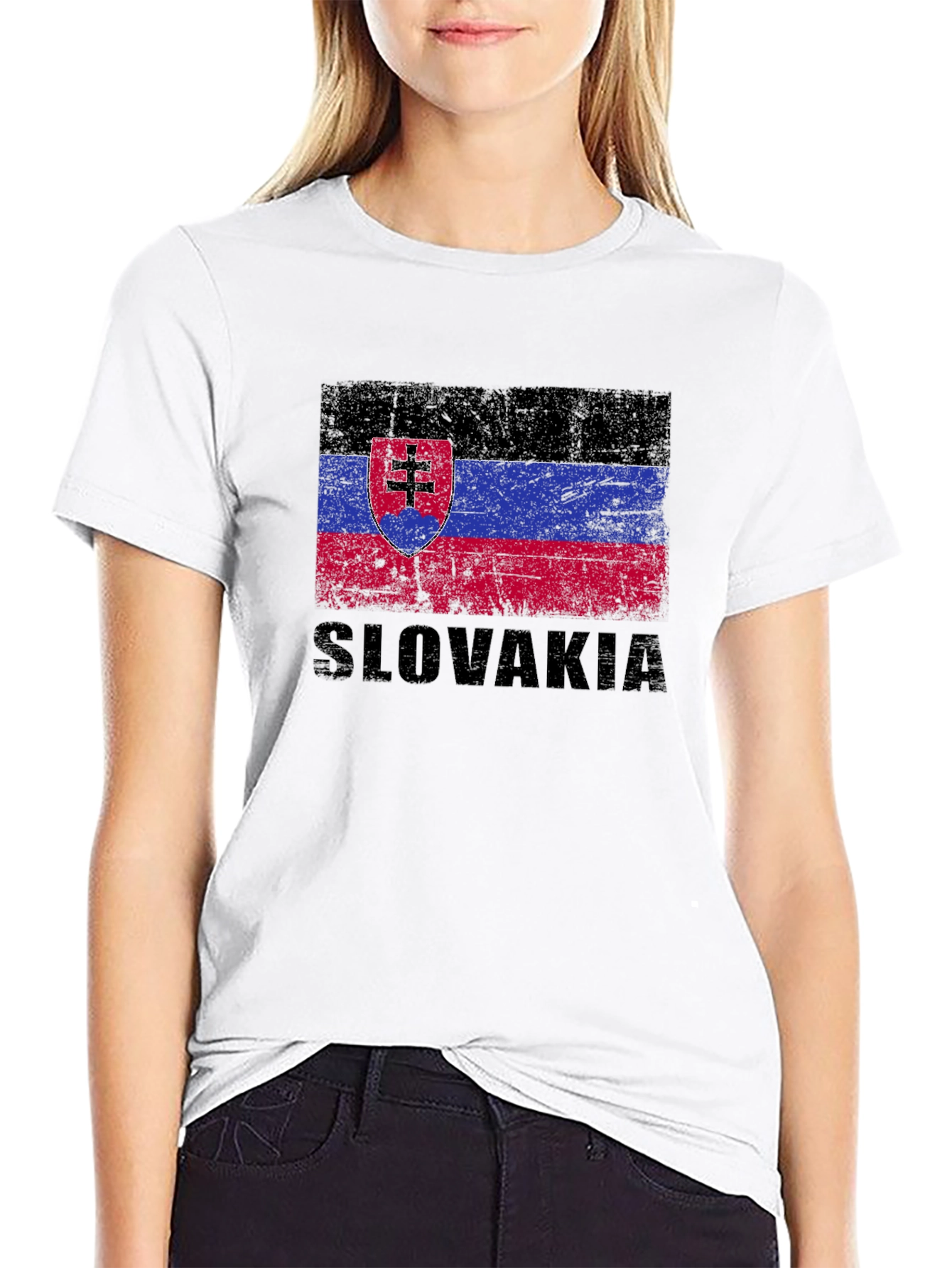 Slovakia Flag T-Shirt - Black Graphic Tee