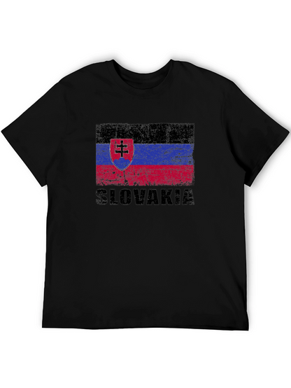 Slovakia Flag T-Shirt - Black Graphic Tee