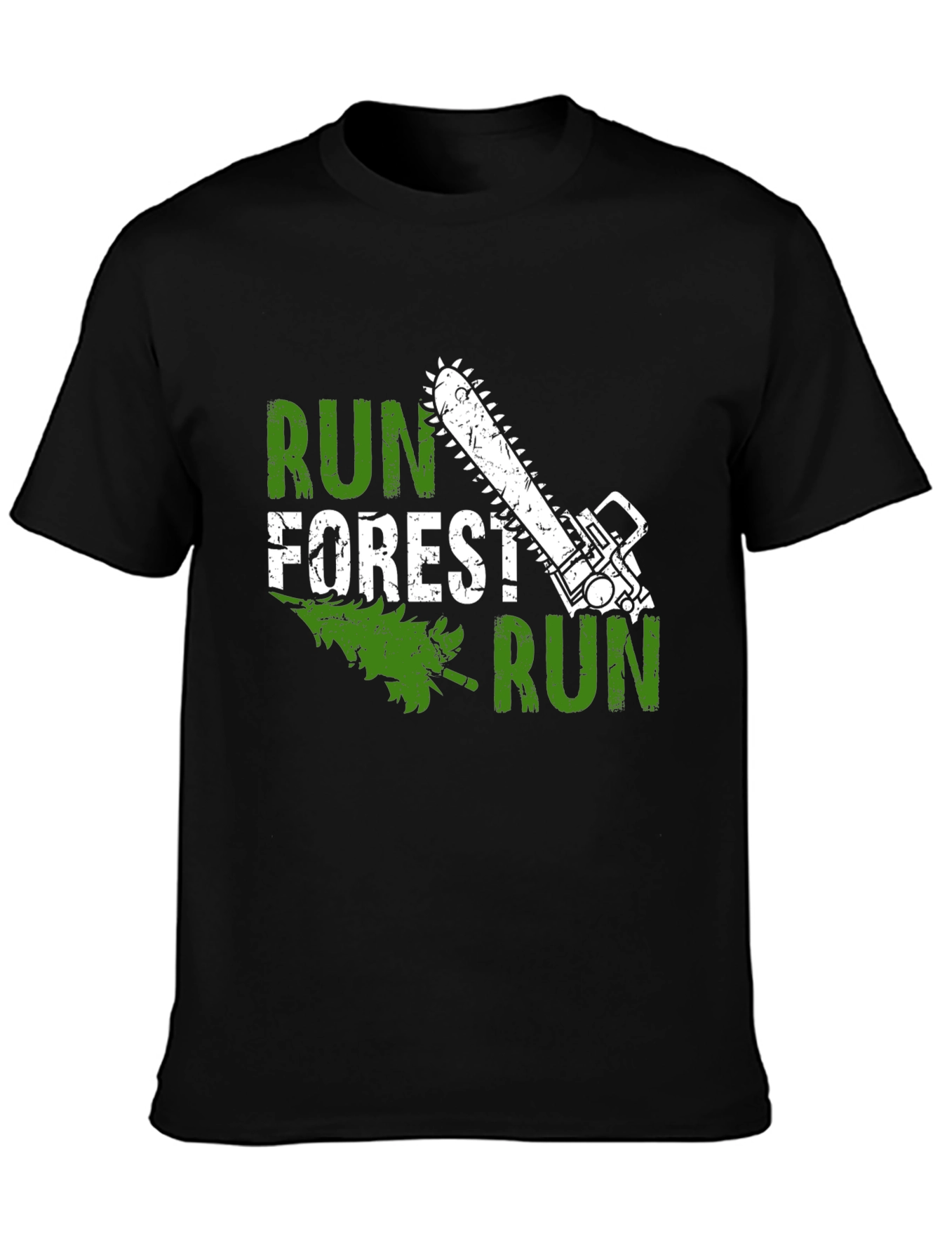 Run Forest Run Funny Chainsaw Tree T-Shirt