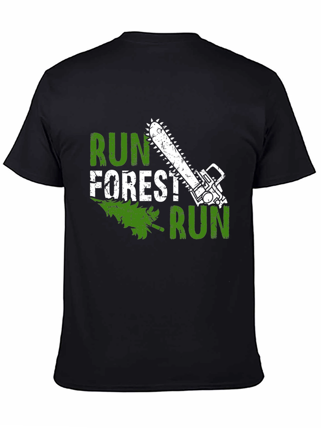 Run Forest Run Funny Chainsaw Tree T-Shirt
