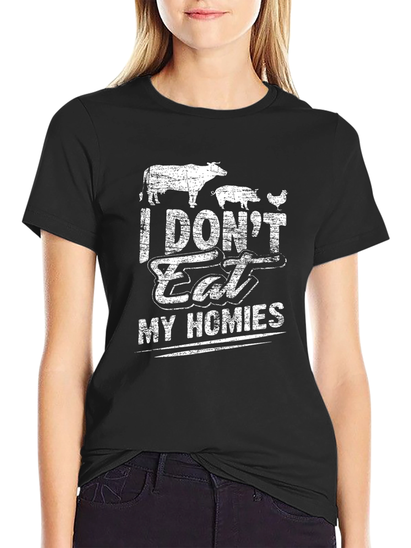 Vegan I Dont Eat My Homies Graphic T-Shirt