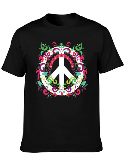 Peace Sign Graphic Tee - Mens Black T-Shirt