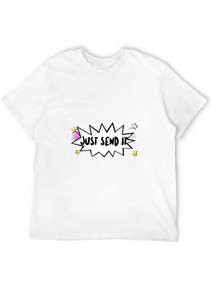 Just Send It Graphic Tee - Black Cotton T-Shirt