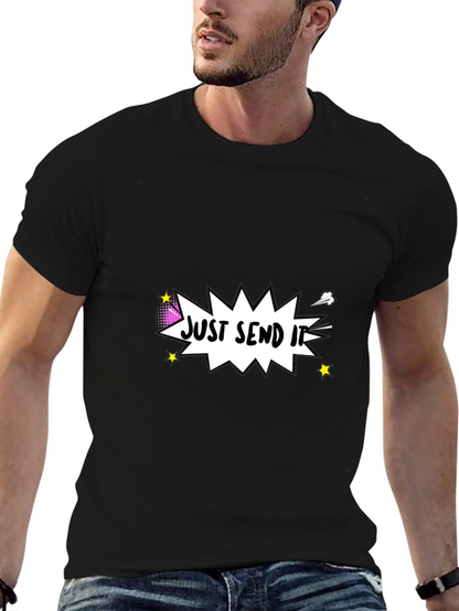 Just Send It Graphic Tee - Black Cotton T-Shirt