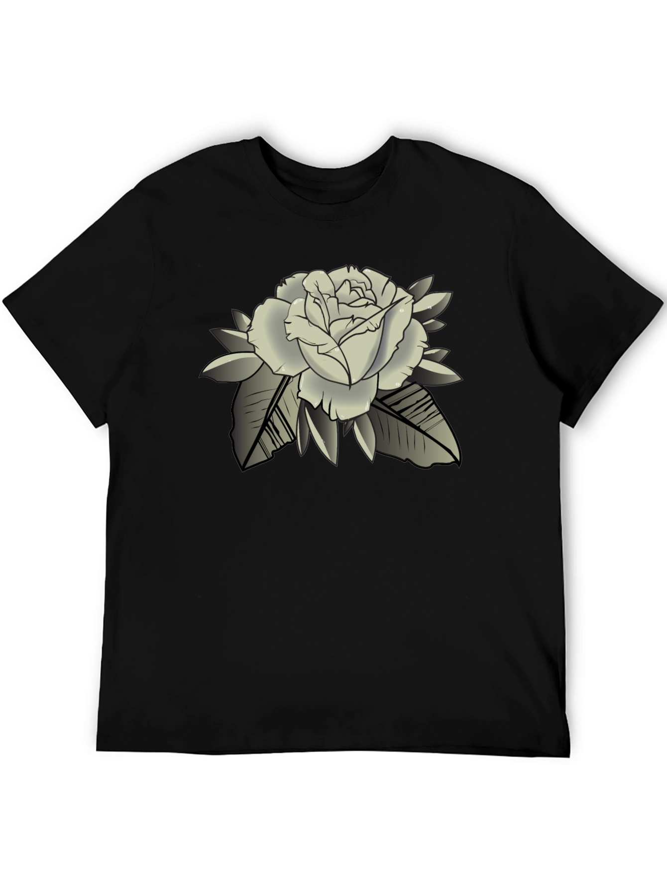 Rose Graphic Black T-Shirt - Classic Style