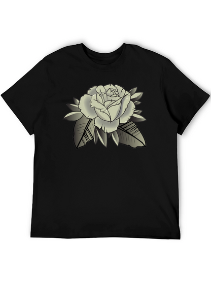 Rose Graphic Black T-Shirt - Classic Style