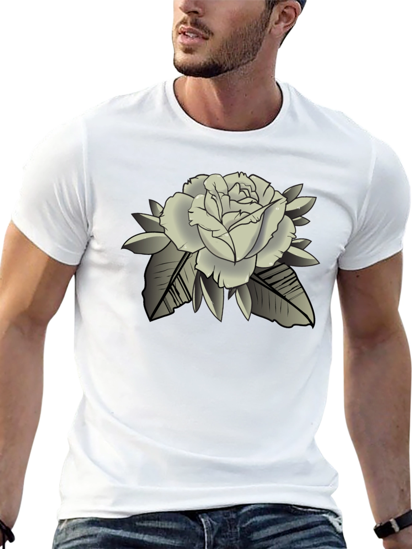 Rose Graphic Black T-Shirt - Classic Style
