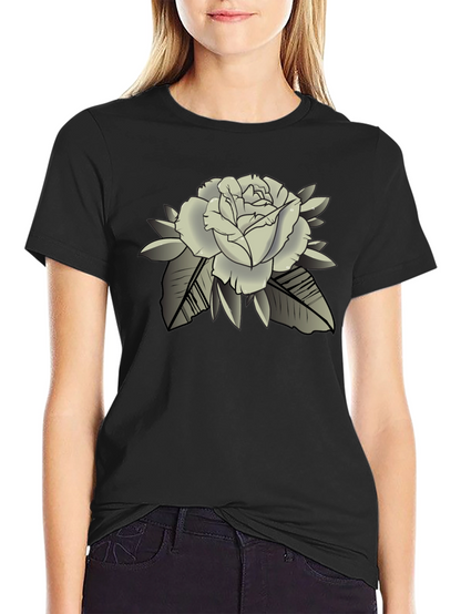 Rose Graphic Black T-Shirt - Classic Style