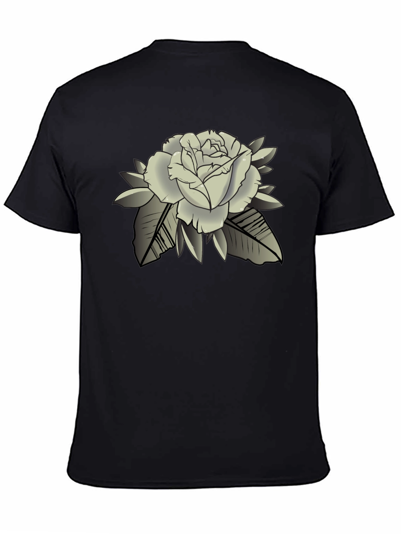 Rose Graphic Black T-Shirt - Classic Style