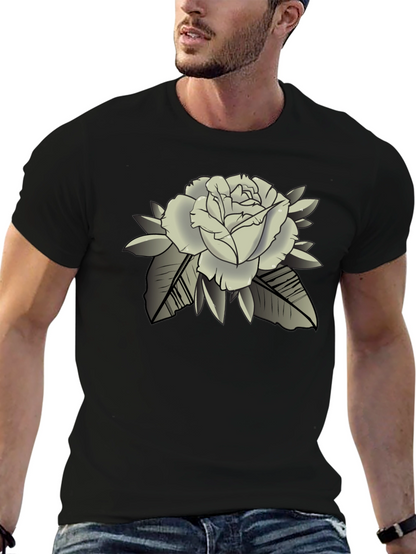 Rose Graphic Black T-Shirt - Classic Style