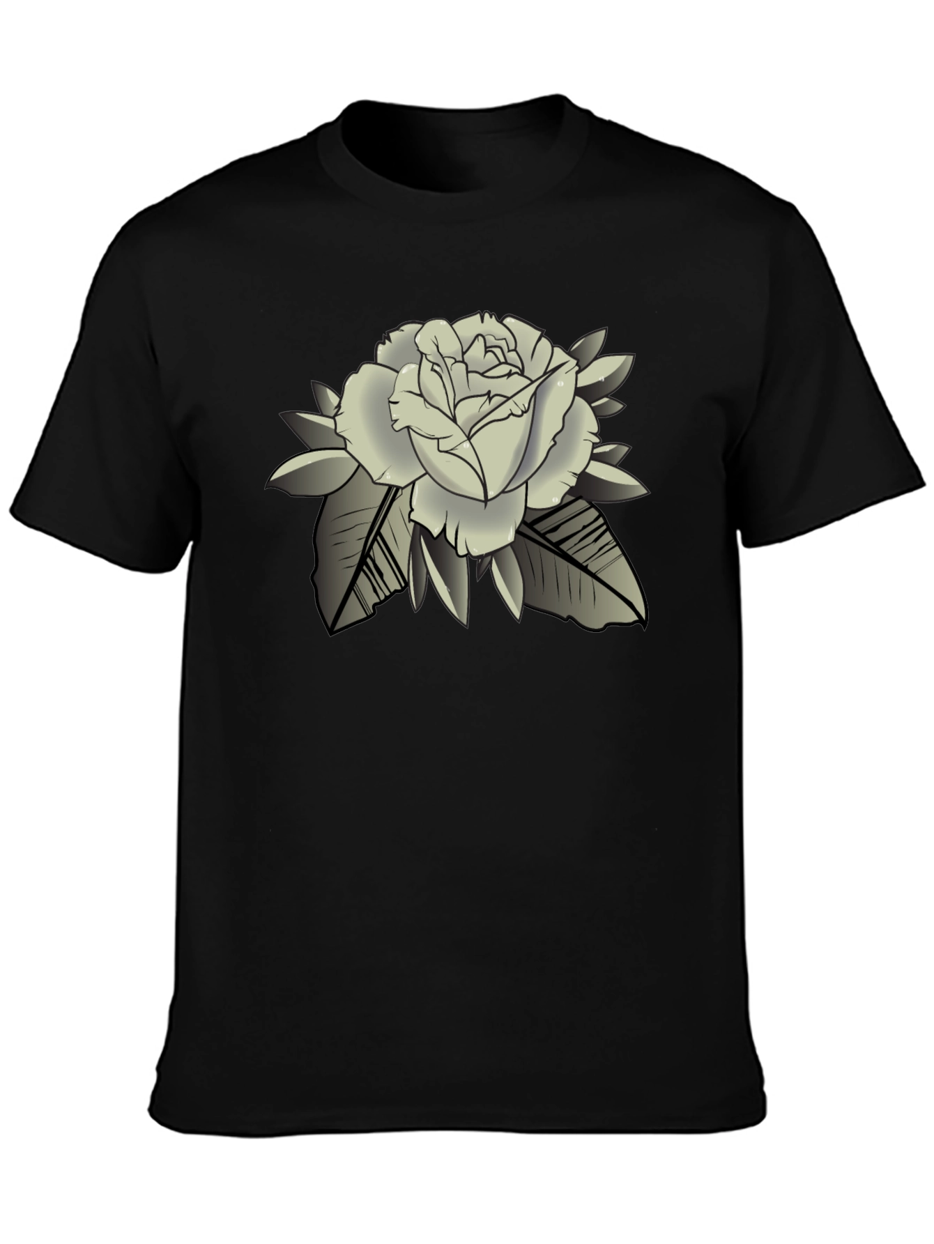 Rose Graphic Black T-Shirt - Classic Style