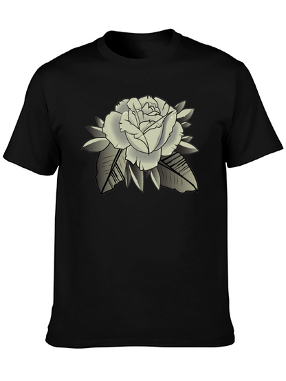 Rose Graphic Black T-Shirt - Classic Style