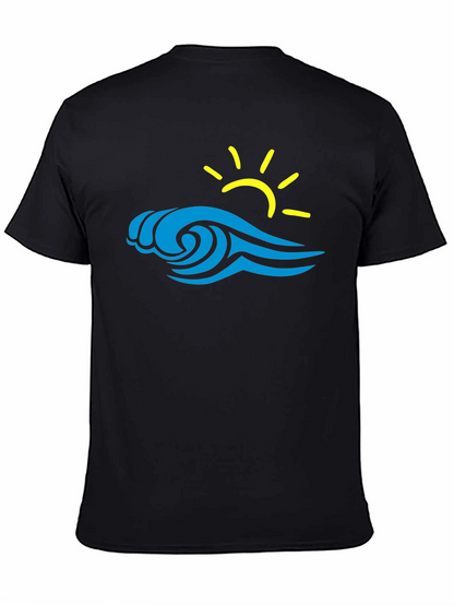 Wave & Sun Graphic Tee - Black
