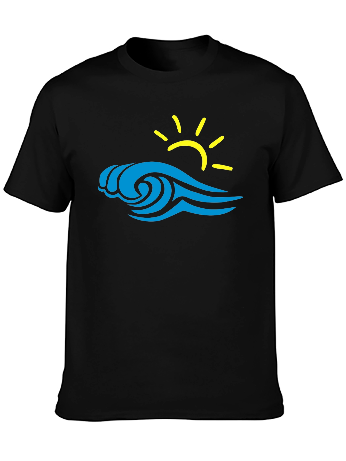 Wave & Sun Graphic Tee - Black