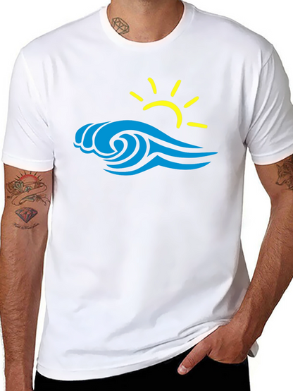 Wave & Sun Graphic Tee - Black