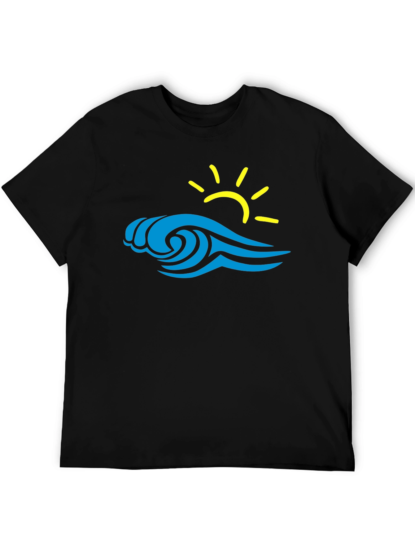 Wave & Sun Graphic Tee - Black
