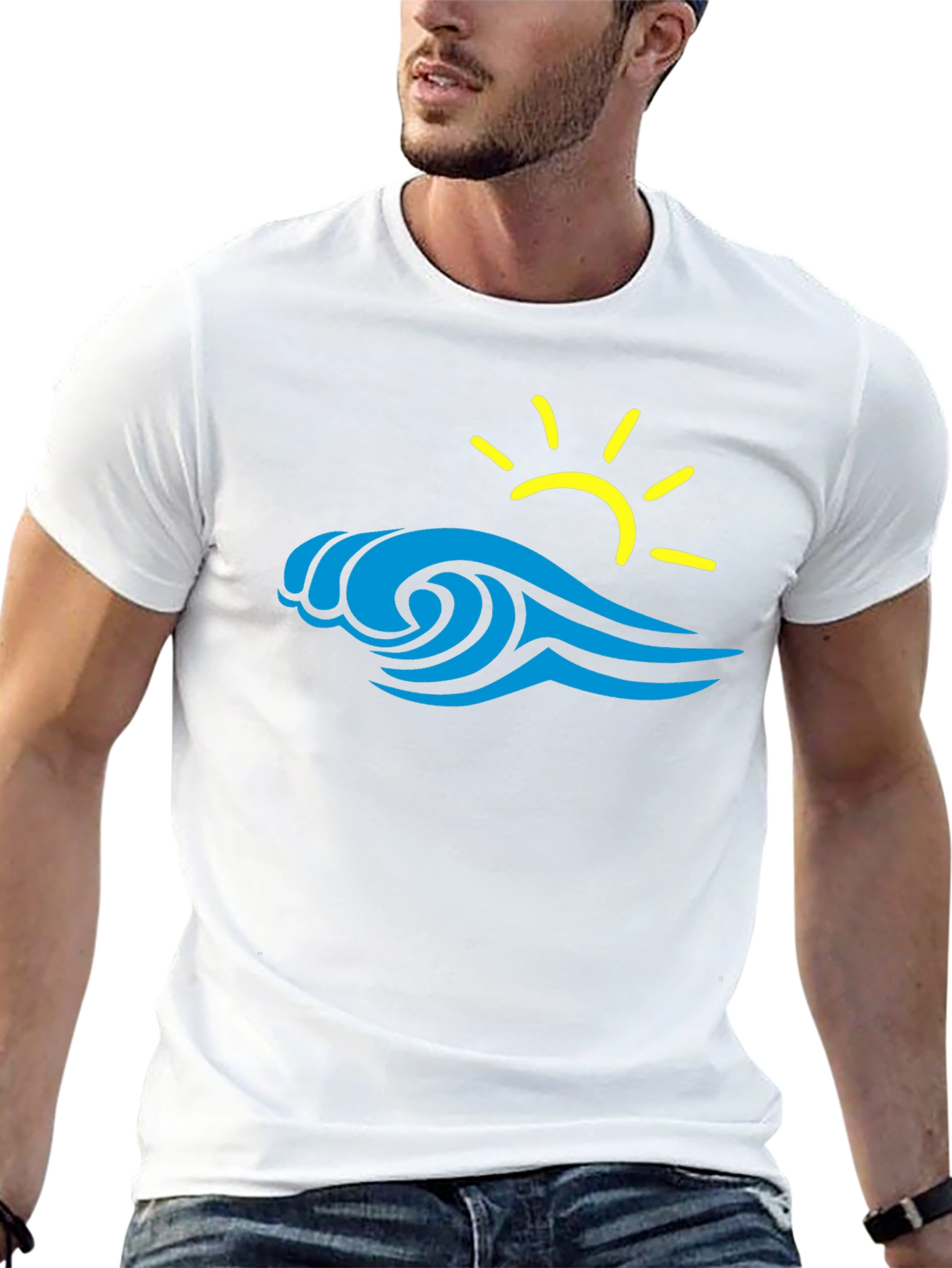 Wave & Sun Graphic Tee - Black