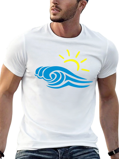 Wave & Sun Graphic Tee - Black