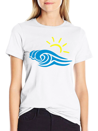 Wave & Sun Graphic Tee - Black