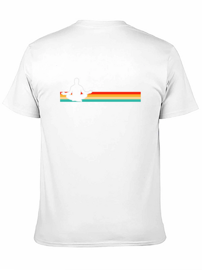 Retro Yoga Meditation Graphic T-Shirt - Mens Black Tee