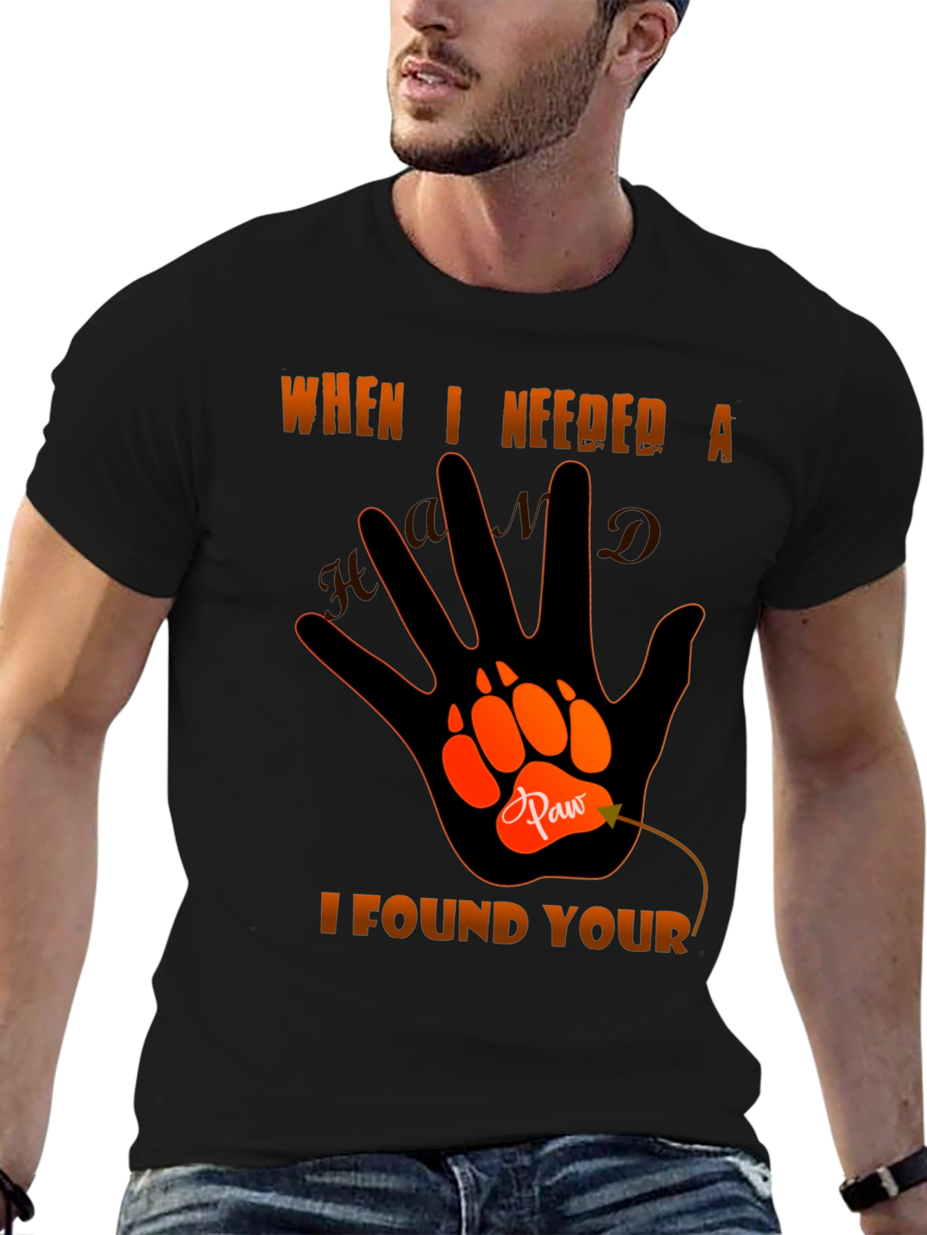 Paw Hand T-Shirt - When I Needed A Hand