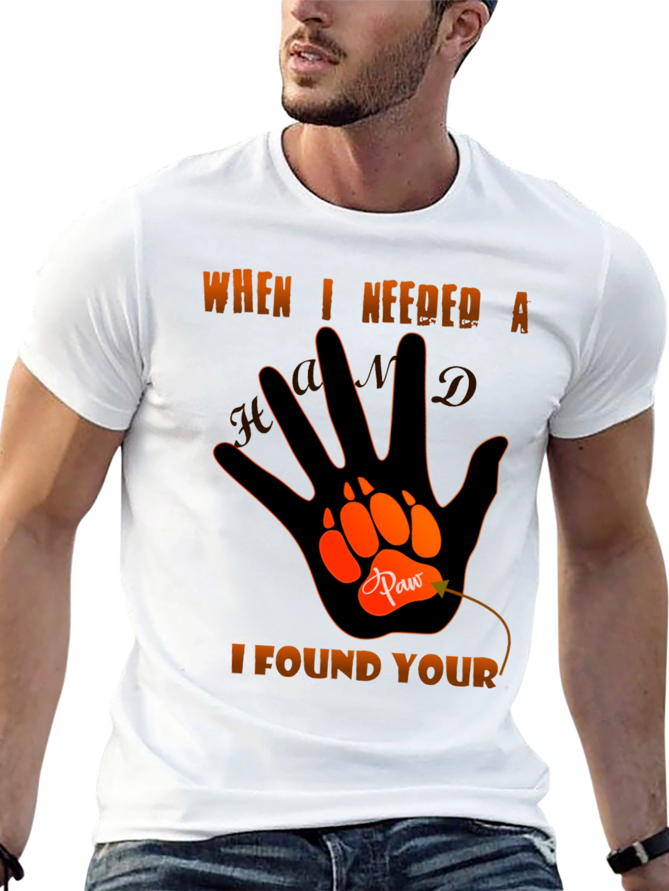 Paw Hand T-Shirt - When I Needed A Hand