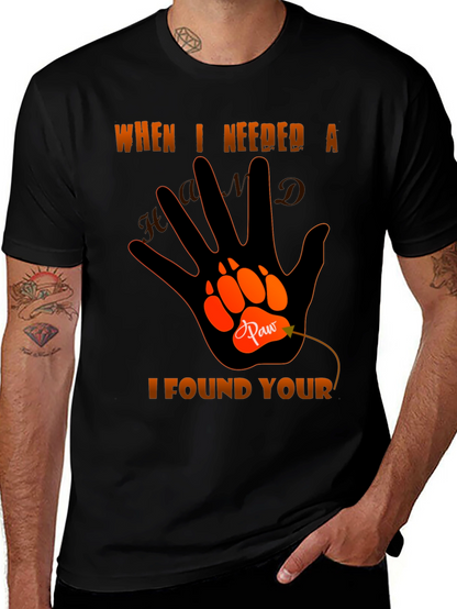 Paw Hand T-Shirt - When I Needed A Hand