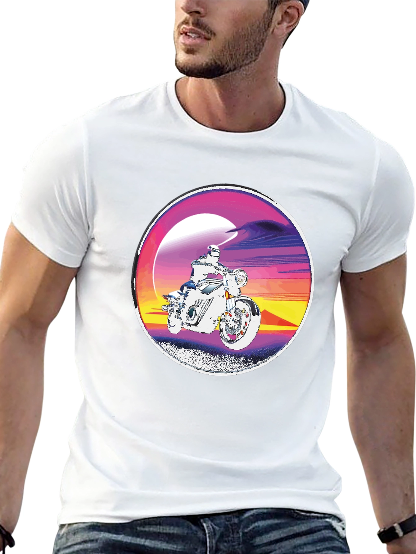 Retro Motorcycle Rider Graphic Tee