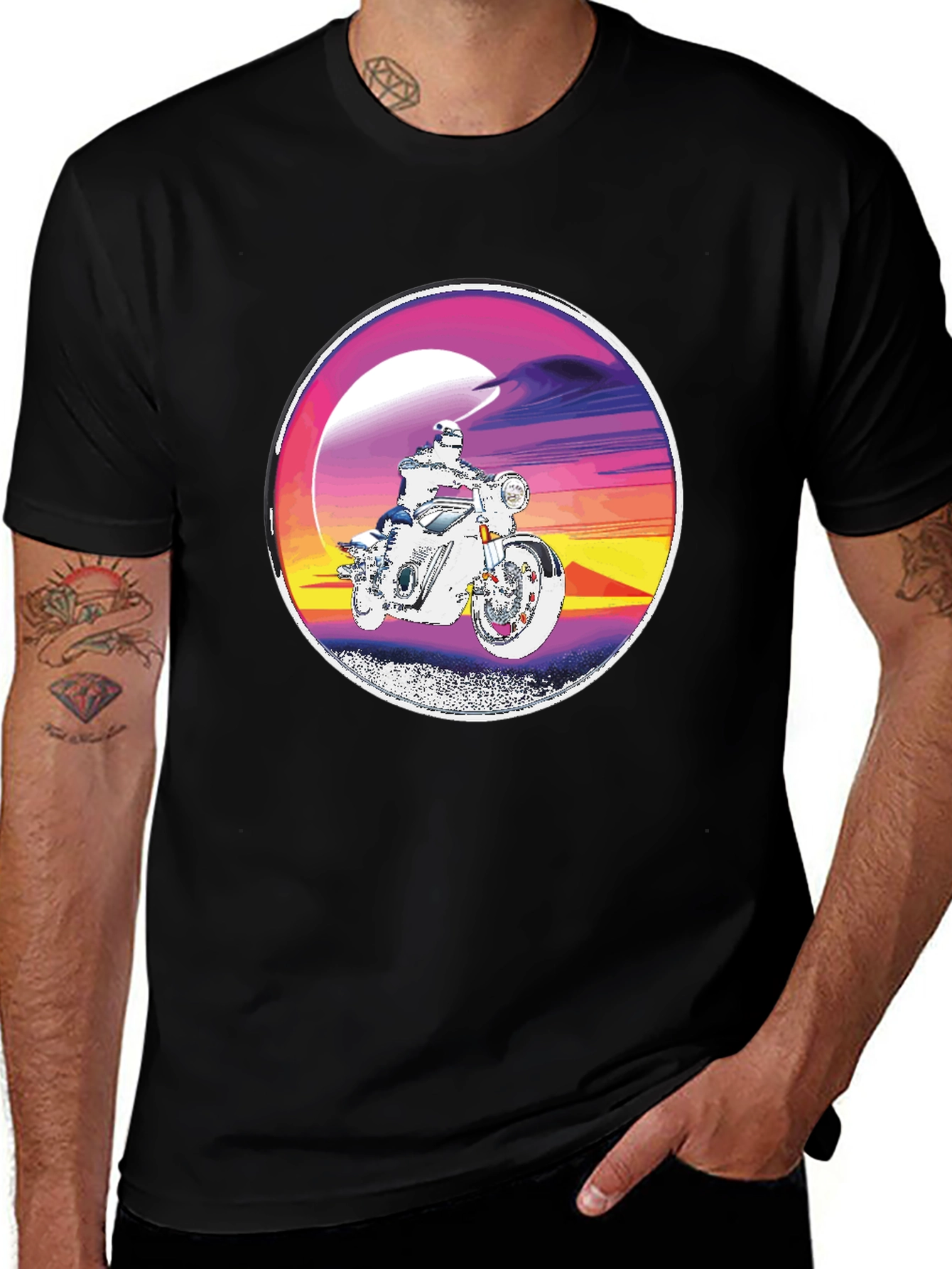 Retro Motorcycle Rider Graphic Tee
