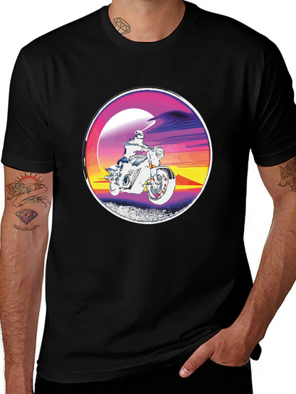 Retro Motorcycle Rider Graphic Tee