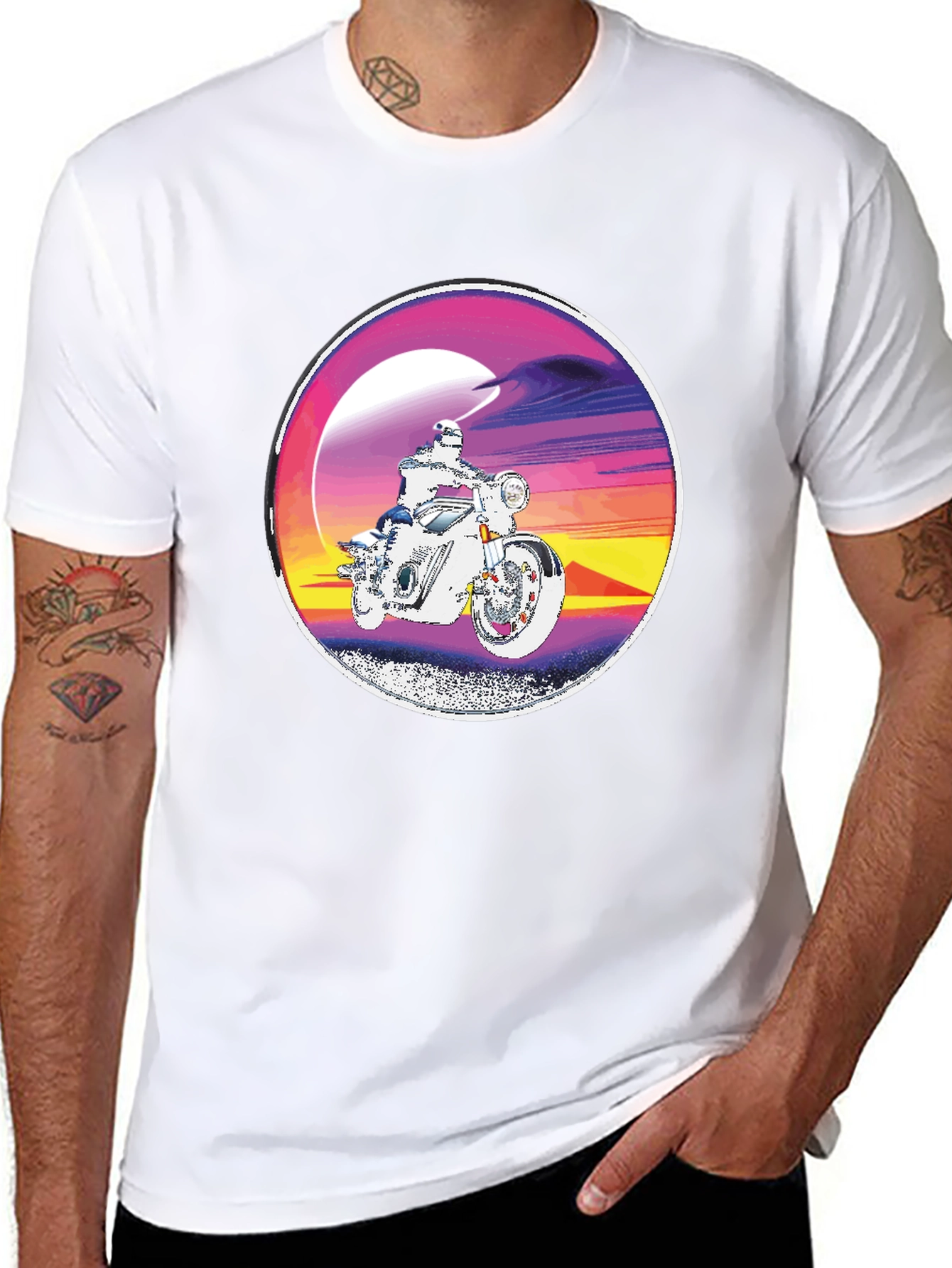 Retro Motorcycle Rider Graphic Tee
