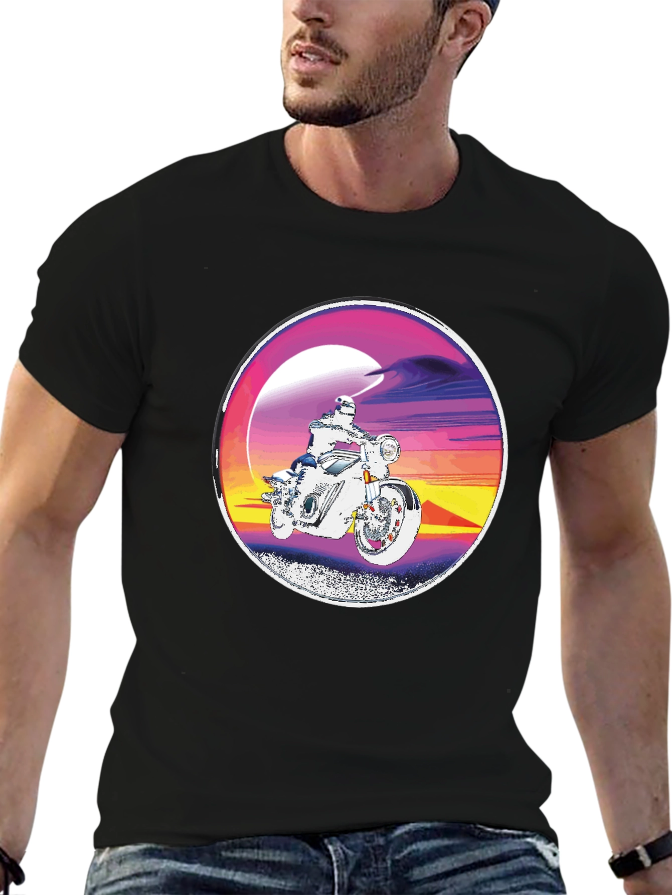 Retro Motorcycle Rider Graphic Tee
