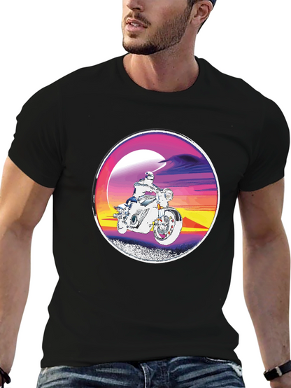 Retro Motorcycle Rider Graphic Tee