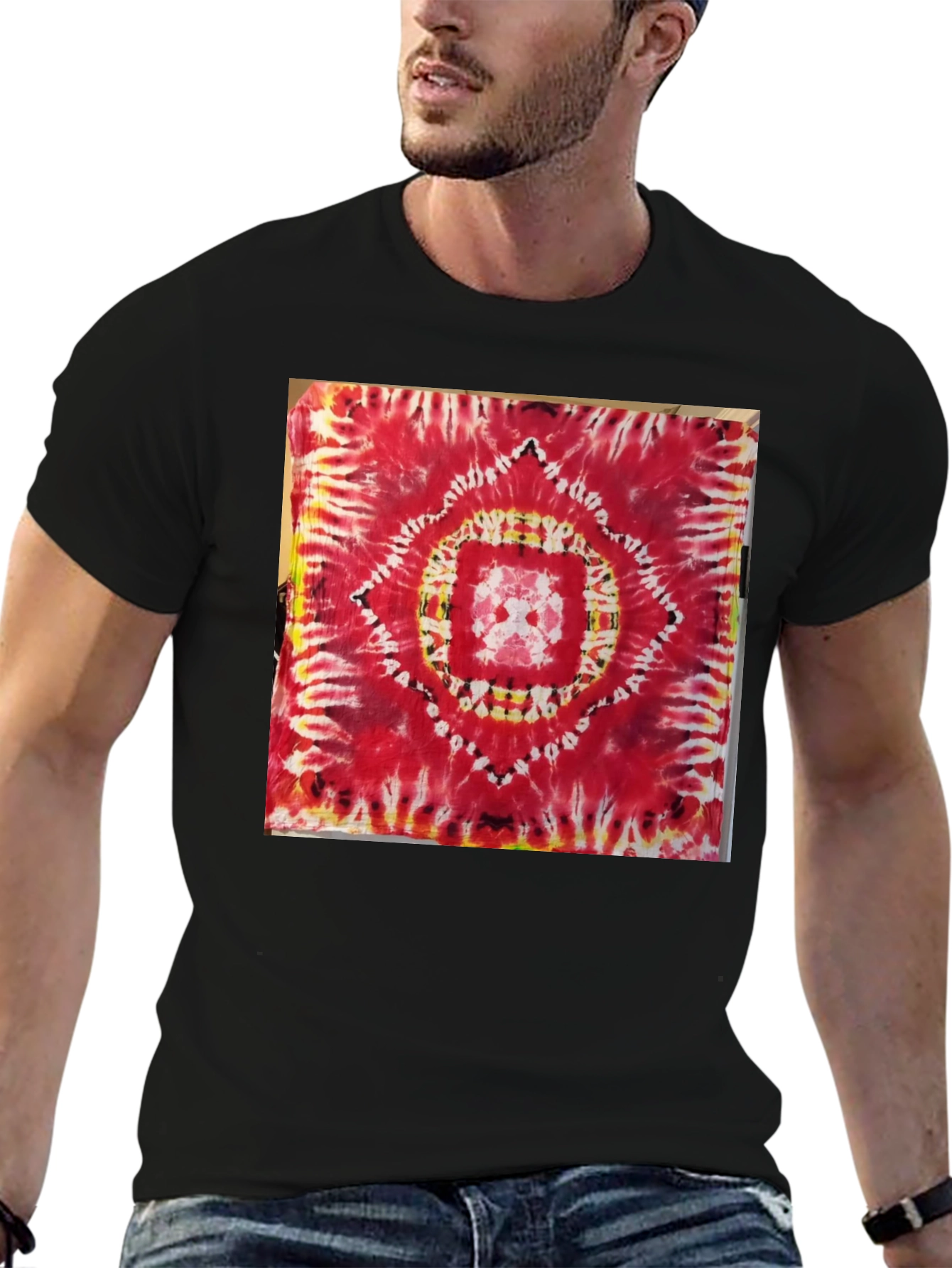 Red Tie-Dye Mandala Graphic Tee