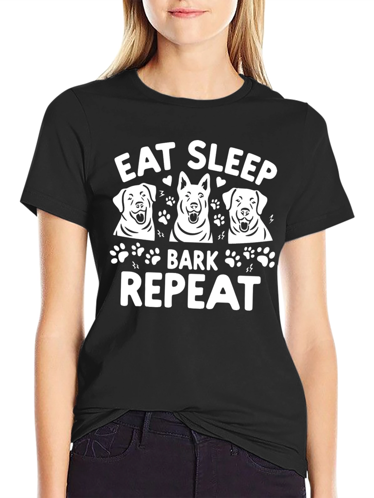 Eat Sleep Bark Repeat Dog T-Shirt