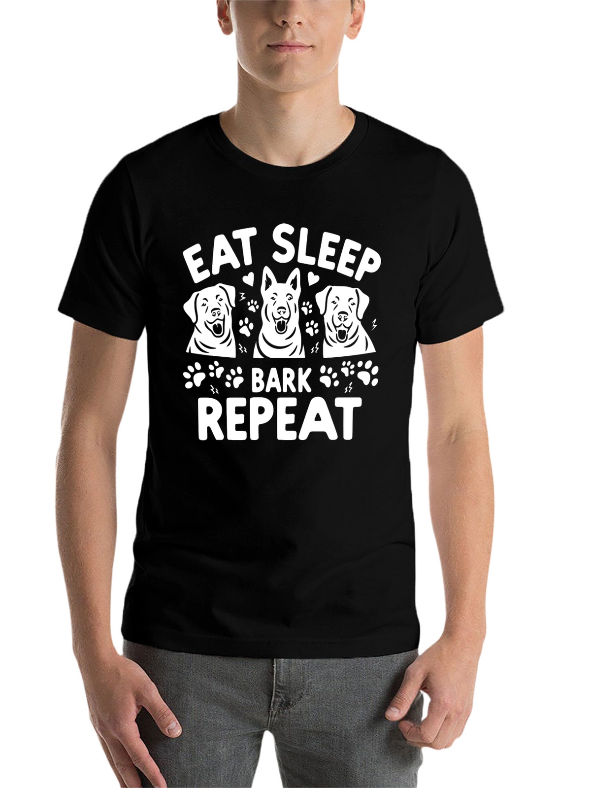 Eat Sleep Bark Repeat Dog T-Shirt
