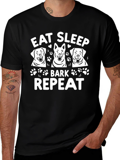 Eat Sleep Bark Repeat Dog T-Shirt