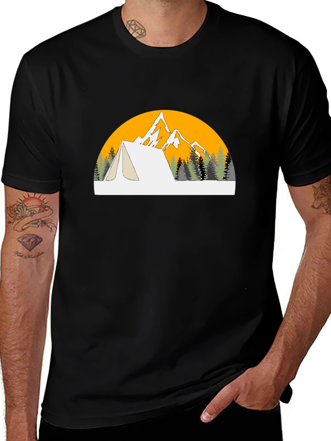 Adventure Awaits Graphic Tee - Black Camping Shirt